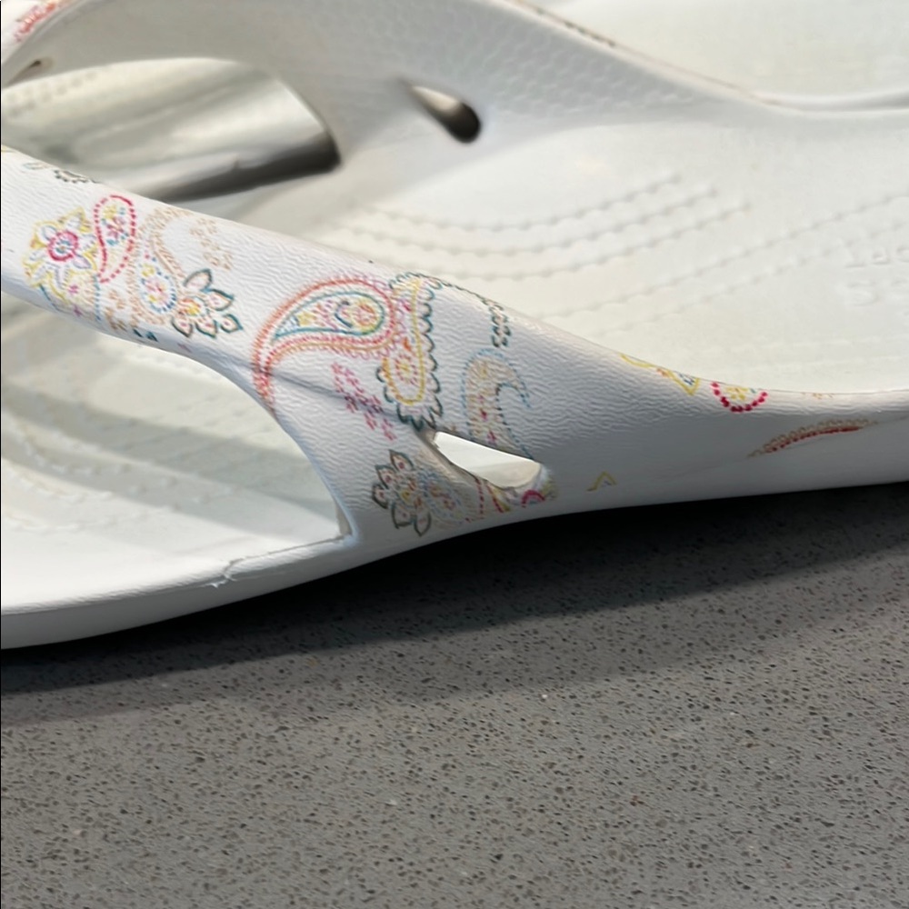 CROCS White Flip Flop Sandals - Picture 6 of 12